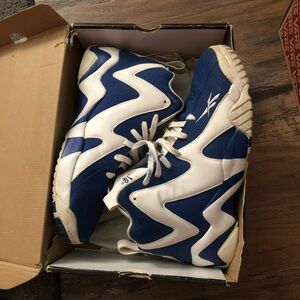 Reebok Blue and White Zigzag Sneakers